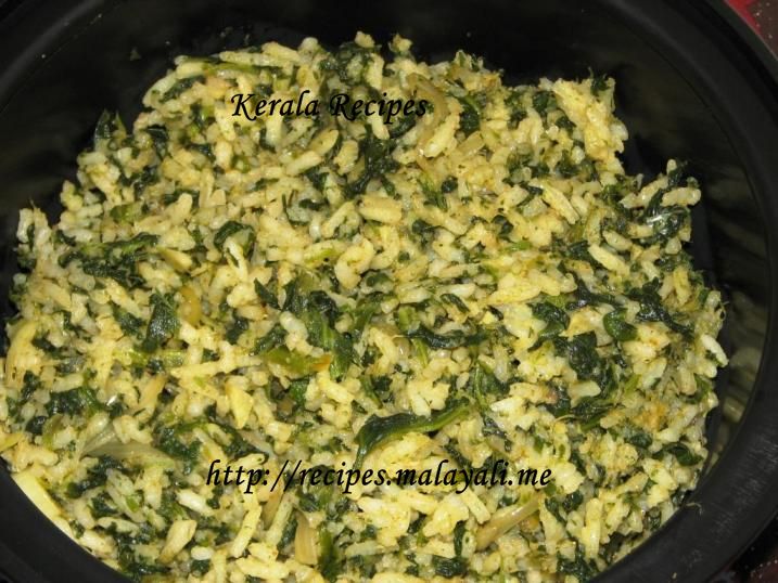 Spinach Rice Kerala Recipes
