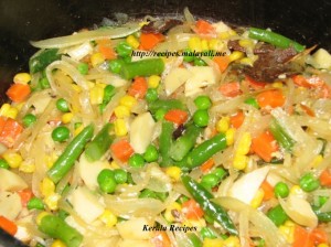 Vegetables being sauteed for stew