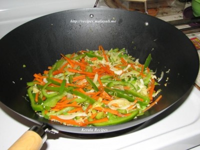 Vegetables being sauteed