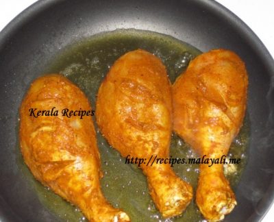 Chicken being shallow fried