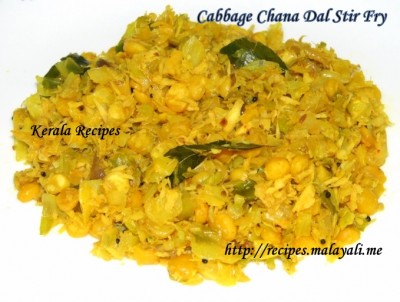 Cabbage Chana Dal Stir Fry