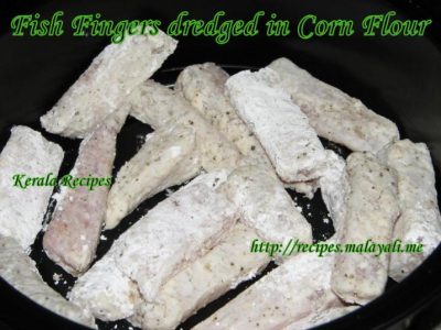 Fish Fingers Dredged in Corn Flour