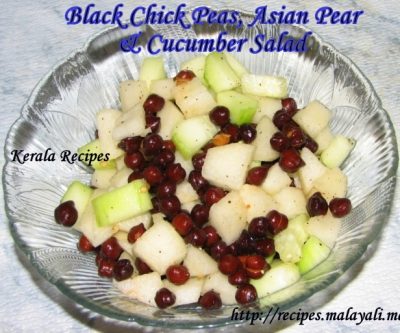 Black Chick Peas, Pear & Cucumber Salad