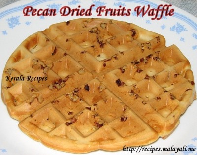Breakfast Waffles with Pecans & Dried Fruits