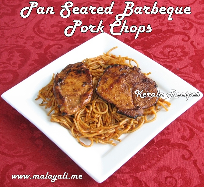 Pan Seared Barbeque Pork Chops