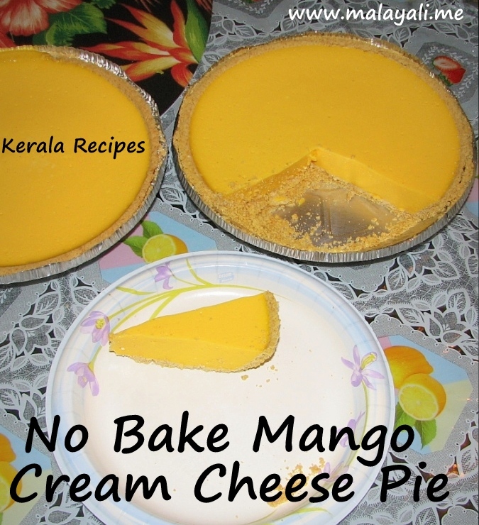 No Bake Mango Cream Cheese Pie