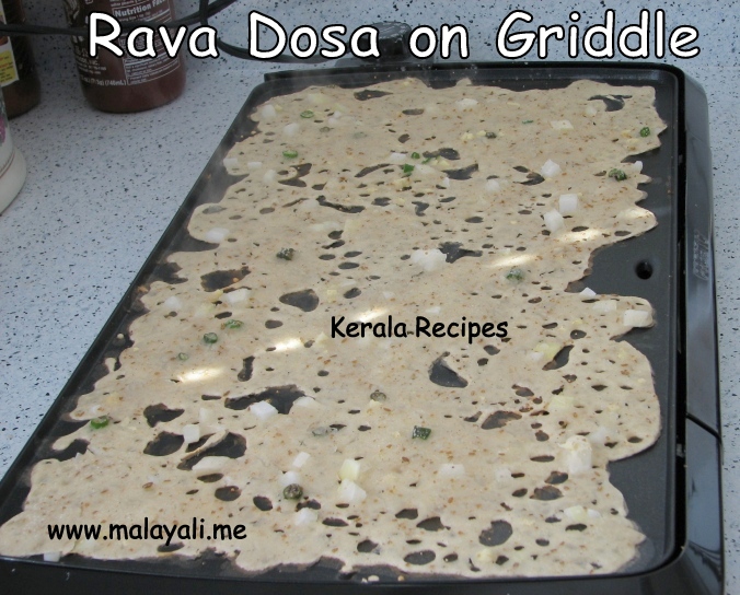 Sooji/Rava Dosha prepared on Griddle