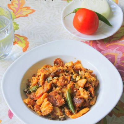 Mushroom and Egg Kothu/Kottu Roti